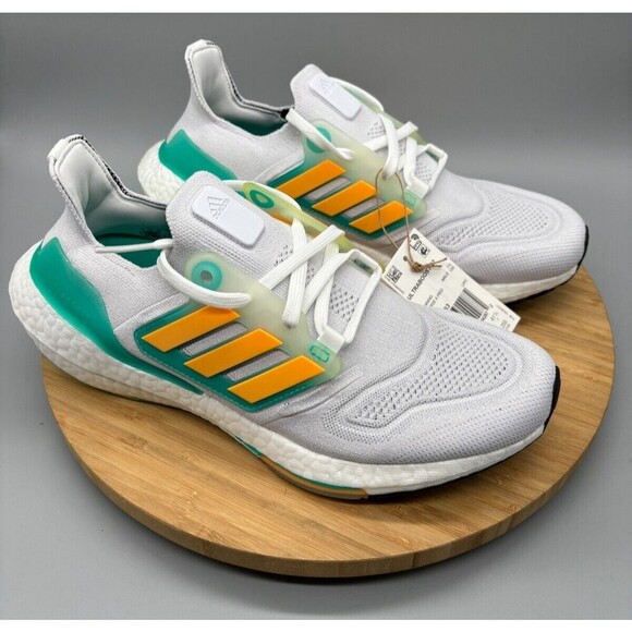 Adidas Shoes White UltraBoost 22 Running Sneakers Miami Dolphins GX5463 Mens 8 - Picture 2 of 13